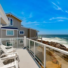 Oceanfront home with picture windows balcony and elevator watch for whales