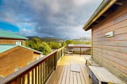 Gorgeous waterfront home with ocean views a furnished deck and beach access