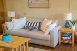 Dog friendly oceanfront condo with beach access and updated interior