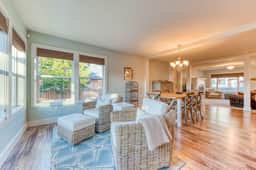 Home near the beach with fire pit gas fireplace and ping pong