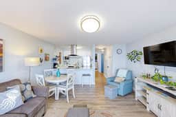 Rock Creek Inn condo on beach with ocean view balcony walk to shops and dining