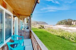 Creekfront Condo with Private Patio Beach Access Shared with D Gas Grill and Views