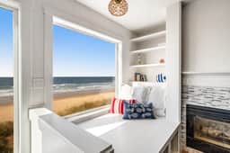 Waterfront dog friendly home a few steps from the beach with hot tub