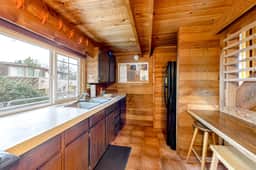 Dog friendly home with wetlands view deck fireplace outdoor shower