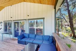 Newly constructed home with firepit and large deck walk to the beach and golf