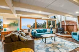 Ocean and lake view home with private hot tub and beach access