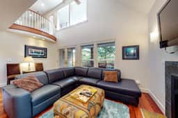 Twin Rocks Beach House private beach path fireplaces and large decks