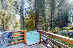 Wonderful coastal escape in the trees with private hot tub and fast WiFi dogs OK - Image 3