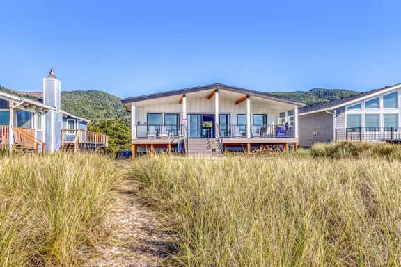 Beautiful beachfront home with huge ocean view beach access and large deck - Image 1