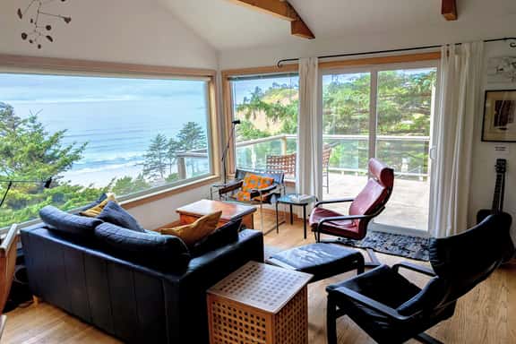 Airy Beach Home with Two Decks Ocean Views Close to Beach Access - Image 1