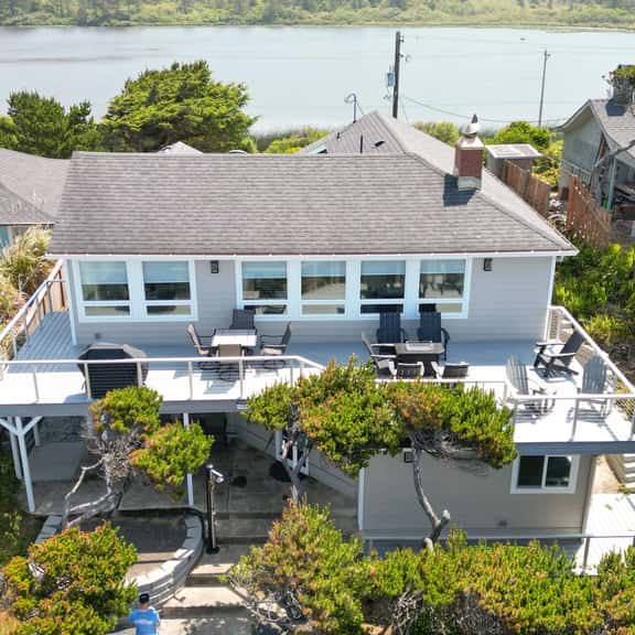 Renovated lake ocean view retreat with hot tub outdoor living and fireplace - Image 1