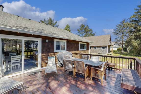 Home near the beach with furnished deck gas grill and outdoor firepit