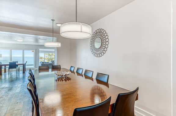 Spacious ocean view home with wood fireplace grill and deck dog friendly