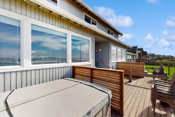 Beachfront ocean view duplex with private beach hot tub grill outdoor shower