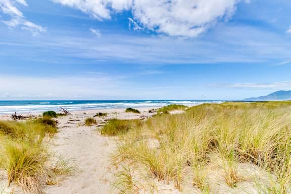 Dog friendly oceanfront cottage with private hot tub and wood burning fireplace