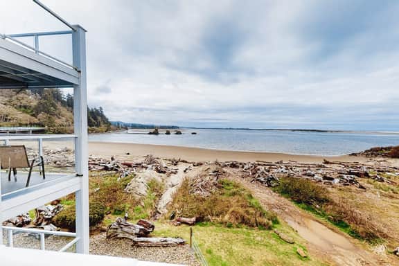 Waterfront Corner Condo with Fireplace and Ocean Views Close to Beach and Bay