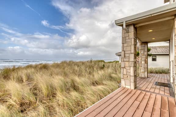 Beachfront home with amazing ocean views entertainment space and balcony
