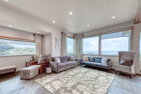 Beachfront home with amazing ocean views entertainment space and balcony