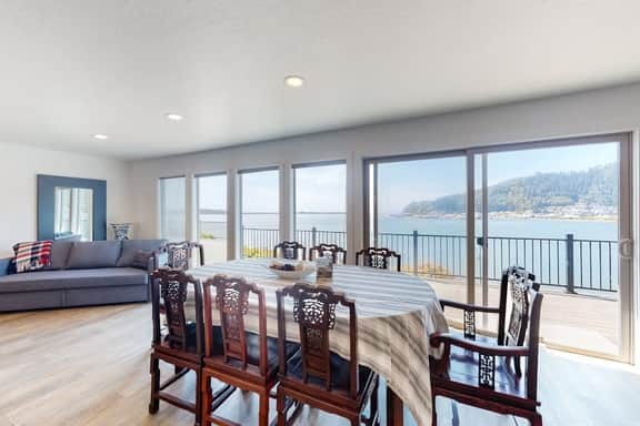 Bayview home with a deck overlooking the locally famous Ghost Hole fishing spot