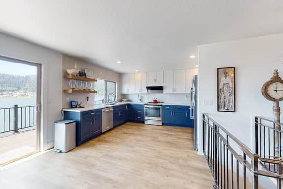 Bayview home with a deck overlooking the locally famous Ghost Hole fishing spot