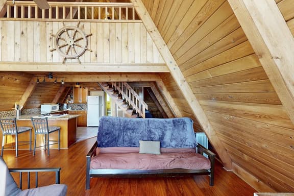Dog friendly A frame cottage oceanfront with ocean views and two blocks from beach
