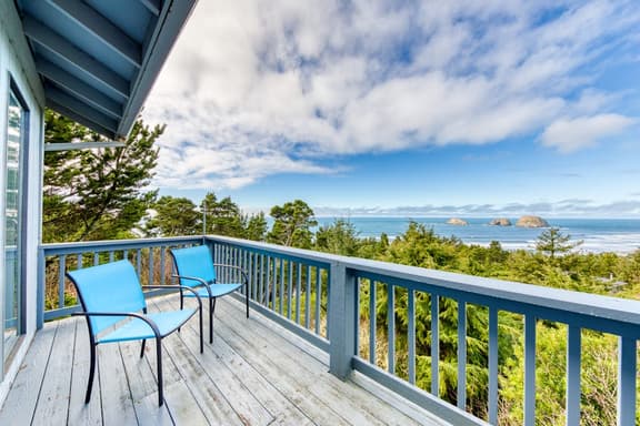 Stunning home with ocean view spacious deck with nice view