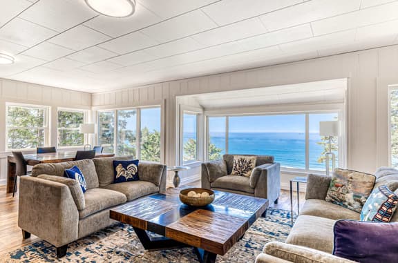 Amazing ocean view escape with seven bedrooms scenic patios and modern interior - Image 1