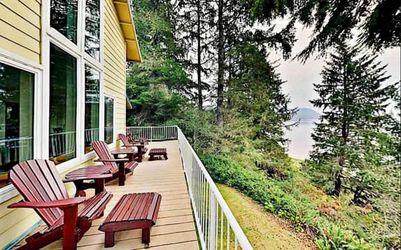 Custom dog friendly home with Netarts Bay views includes a separate casita